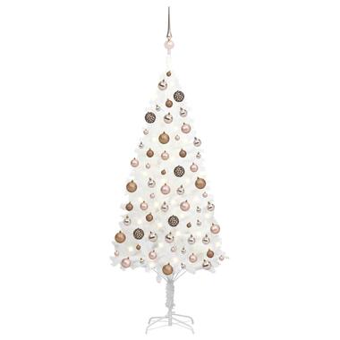 vidaXL Arbre de Noël artificiel pré-éclairé et boules blanc 120 cm product