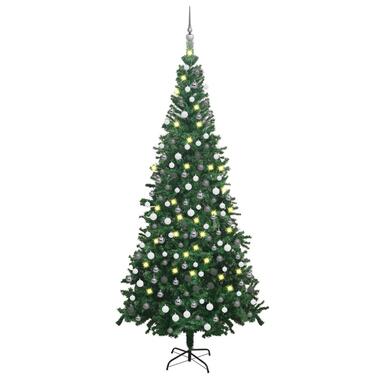 vidaXL Arbre de Noël artificiel pré-éclairé et boules L 240 cm vert product