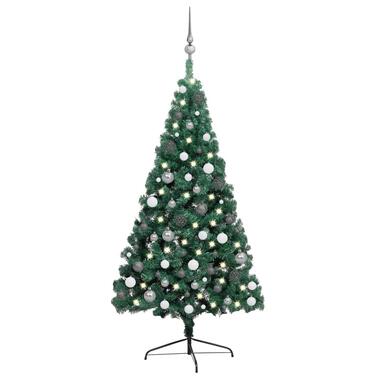 vidaXL Demi-arbre de Noël artificiel pré-éclairé et boules vert 240 cm product