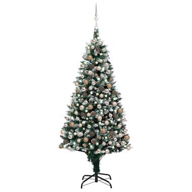 vidaXL Arbre de Noël artificiel pré-éclairé/boules pommes de pin 210cm product