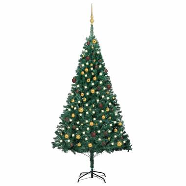 vidaXL Arbre de Noël artificiel pré-éclairé et boules vert 210 cm PVC product