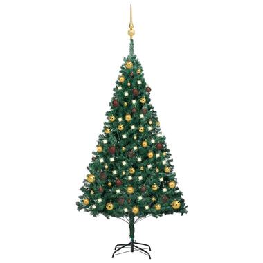vidaXL Arbre de Noël artificiel pré-éclairé et boules vert 150 cm PVC product