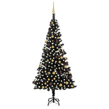 vidaXL Arbre de Noël artificiel pré-éclairé et boules noir 240 cm PVC product