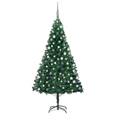 vidaXL Arbre de Noël artificiel pré-éclairé et boules vert 180 cm PVC product