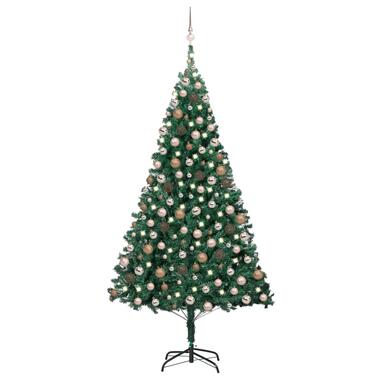 vidaXL Arbre de Noël artificiel pré-éclairé et boules vert 210 cm PVC product