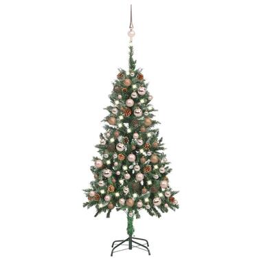 vidaXL Kunstkerstboom met verlichting kerstballen dennenappels 180 c5 product