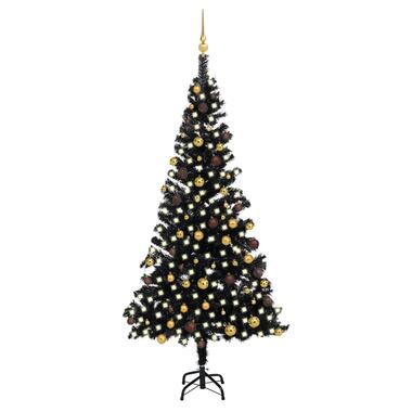 vidaXL Arbre de Noël artificiel pré-éclairé et boules noir 210 cm PVC product