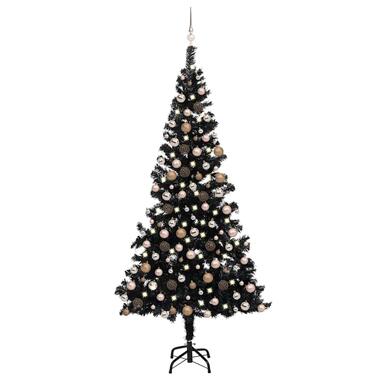 vidaXL Arbre de Noël artificiel pré-éclairé et boules noir 210 cm PVC product