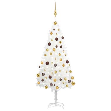 vidaXL Arbre de Noël artificiel pré-éclairé et boules blanc 150 cm product