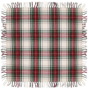 Unique Living - Nappe de Noël Tartan - 90x90cm - Blanc product