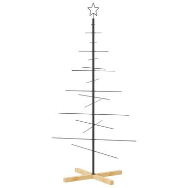vidaXL Arbre de Noël en métal avec base en bois noir 150 cm product