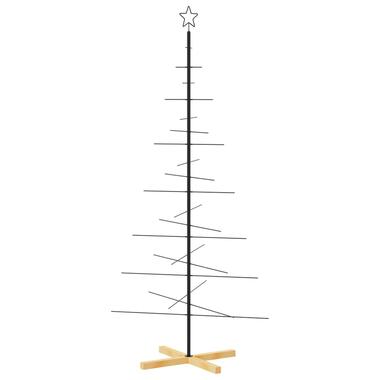 vidaXL Arbre de Noël en métal avec base en bois noir 180 cm product