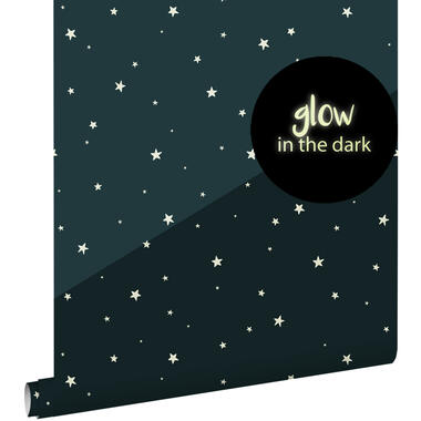 ESTAhome glow-in-the-dark behang - lichtgevende sterretjes - donkerblauw product