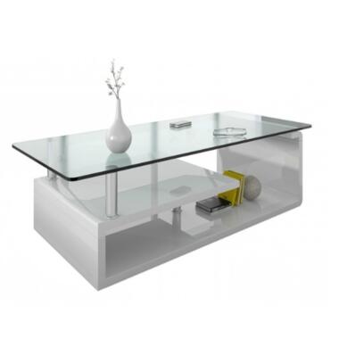 Table basse Hilda avec plateau en verre - blanc brillant product