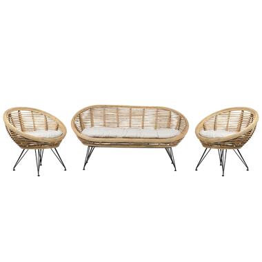 MARATEA - Loungeset 4-zits - Lichtbeige - Rotan product