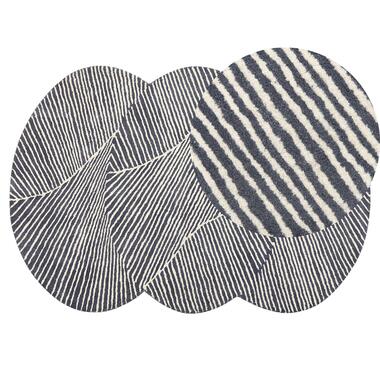 Tapis ovale en laine 140 x 200 cm blanc et gris graphite ZABOL product