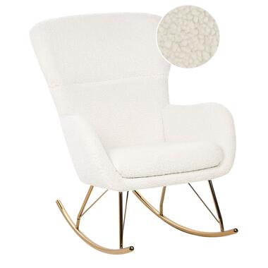 Chaise à bascule en tissu bouclé blanc et doré ANASET product