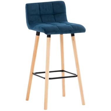 CLP Barkruk Lincoln natura Frame - Fluweel - blauw product