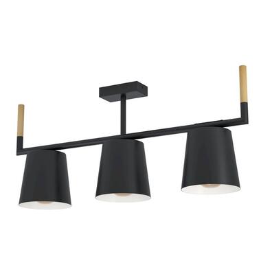 EGLO Lacey plafondlamp - E27(excl) - 78 cm - Hout/Staal - Zwart/Bruin product