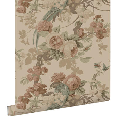 ESTAhome behang - bloemen en vogels - beige - 50 x 900 cm - 139808 product