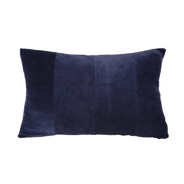 Kussen Ribbed - Velvet Donkerblauw - 45x60cm product