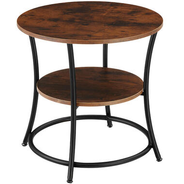 tectake Table d’appoint Saint Louis 55x56cm, Bois Foncé Industriel, Rustique product