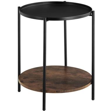 tectake Bijzettafel Sunderland, Industrieel Hout Donker, Rustiek product