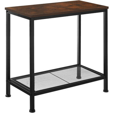 tectake Table d’appoint FILTON 60x30,5x60,5cm, Bois Foncé Industriel, Rustique product