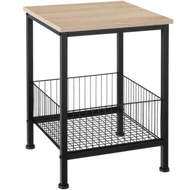 TecTake® Table d'Appoint avec Panier - 40 x 40 cm - 2 Niveaux - Bois Clair product