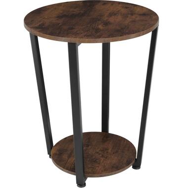 tectake Bijzettafel Swindon 50x62,5cm, Industrieel Hout Donker, Rustiek product