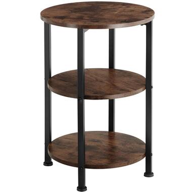 tectake Bijzettafel Colchester 40x61cm, Industrieel Hout Donker, Rustiek product