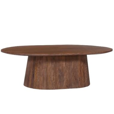 Table basse ovale 'Miguel' 120 cm brun clair - Structure en bois massif et product