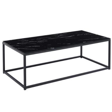 Table basse moderne en verre aspect marbre noir Tampa product