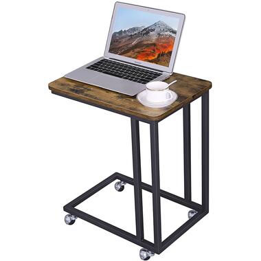 Table d'appoint pour ordinateur portable Dante avec roulettes - brun/noir product