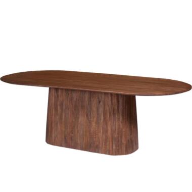 Table de salle à manger Miguel Ovale 230cm brun clair - Structure et plateau en product