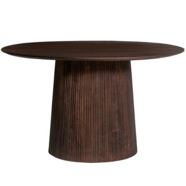 Ronde donkerbruine tafel 'Miguel' - Massief mangohout - 76H x 130B x 130D cm product