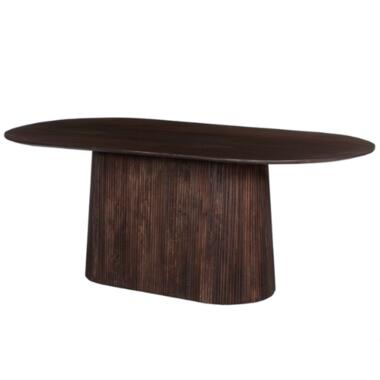 Table ovale 'Miguel' marron foncé - 200 cm - Bois massif de mango - H76 x L200 x product