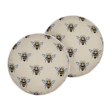 Lot de 2 coussins de jardin à motif d'abeilles beiges ⌀ 40 cm CANNETO product