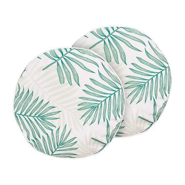 Lot de 2 coussins de jardin à motif de feuilles beige et vert ⌀ 40 cm POGGIO product