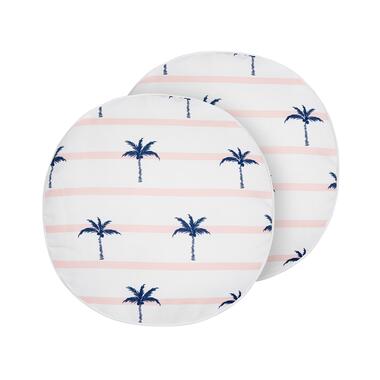 Lot de 2 coussins de jardin à motif de palmiers blancs ⌀ 40 cm MOLTEDO product