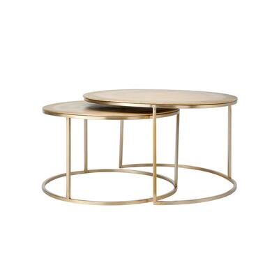 Salontafel Talca - Licht Goud - Ø75cm +Ø65cm product