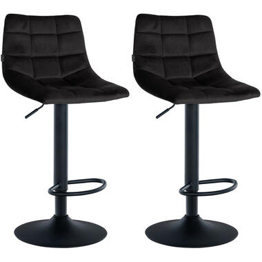 CLP Set van 2 Tabourets de bar Jerry Noir Frame - Velours - Noir product