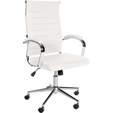 CLP Chaise de bureau Mollis Chrome Frame - Véritable cuir - Blanc product