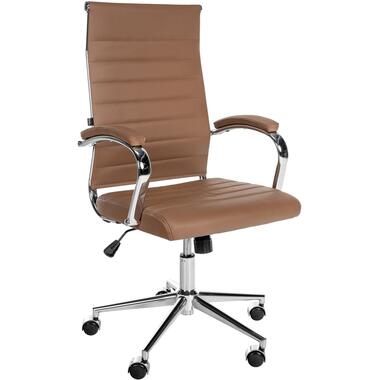 CLP Chaise de bureau Mollis Chrome Frame - Véritable cuir - Marron clair product