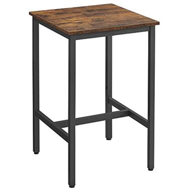 Table de bar à déjeuner carrée à structure en acier robuste, 60x60x90cm product
