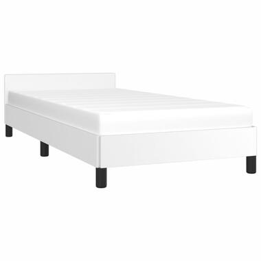 vidaXL Cadre de lit avec tête de lit Blanc 90x200 cm Similicuir product