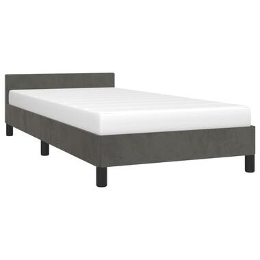 vidaXL Cadre de lit avec tête de lit Gris foncé 90x200 cm Velours product
