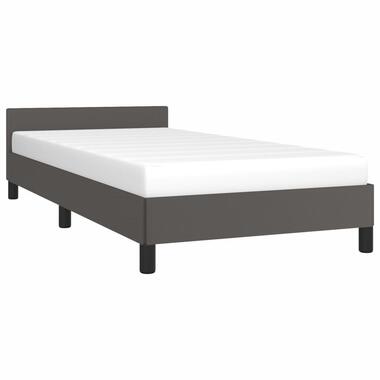 vidaXL Cadre de lit avec tête de lit sans matelas gris 90x200 cm product