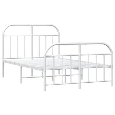 vidaXL Cadre de lit métal sans matelas et pied de lit blanc 120x200 cm product