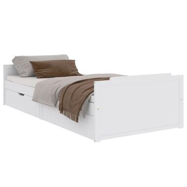 vidaXL Cadre de lit avec tiroirs Blanc Bois de pin massif 90x200 cm product